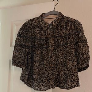 Maeve Animal Print Blouse